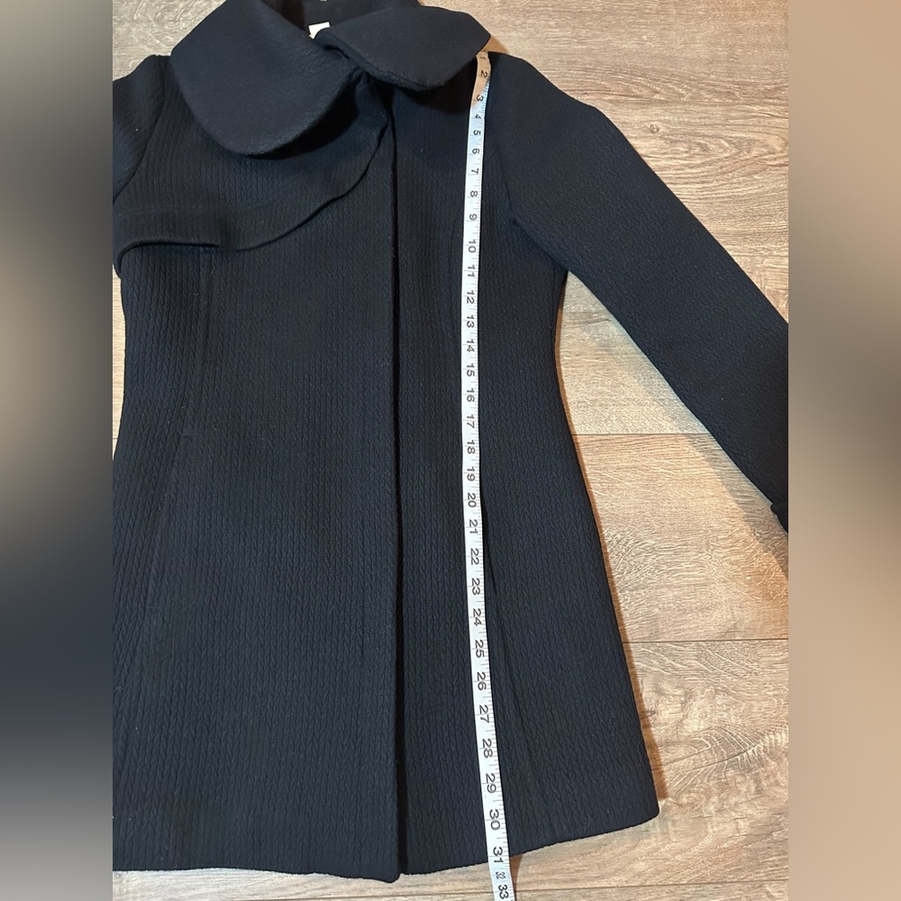 Soia & Kyo Wool Coat Black Textured Oversized Collar Size Small Made in Canada - Picture 8 of 13